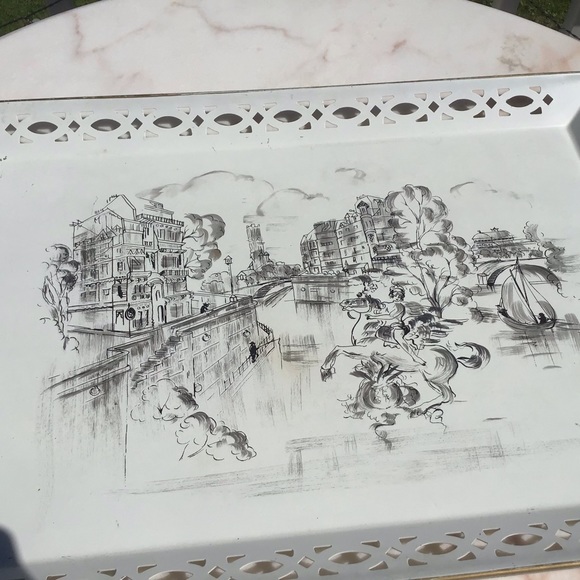 Nashco MCM Tole Metal Serving Tray - Picture 7 of 7